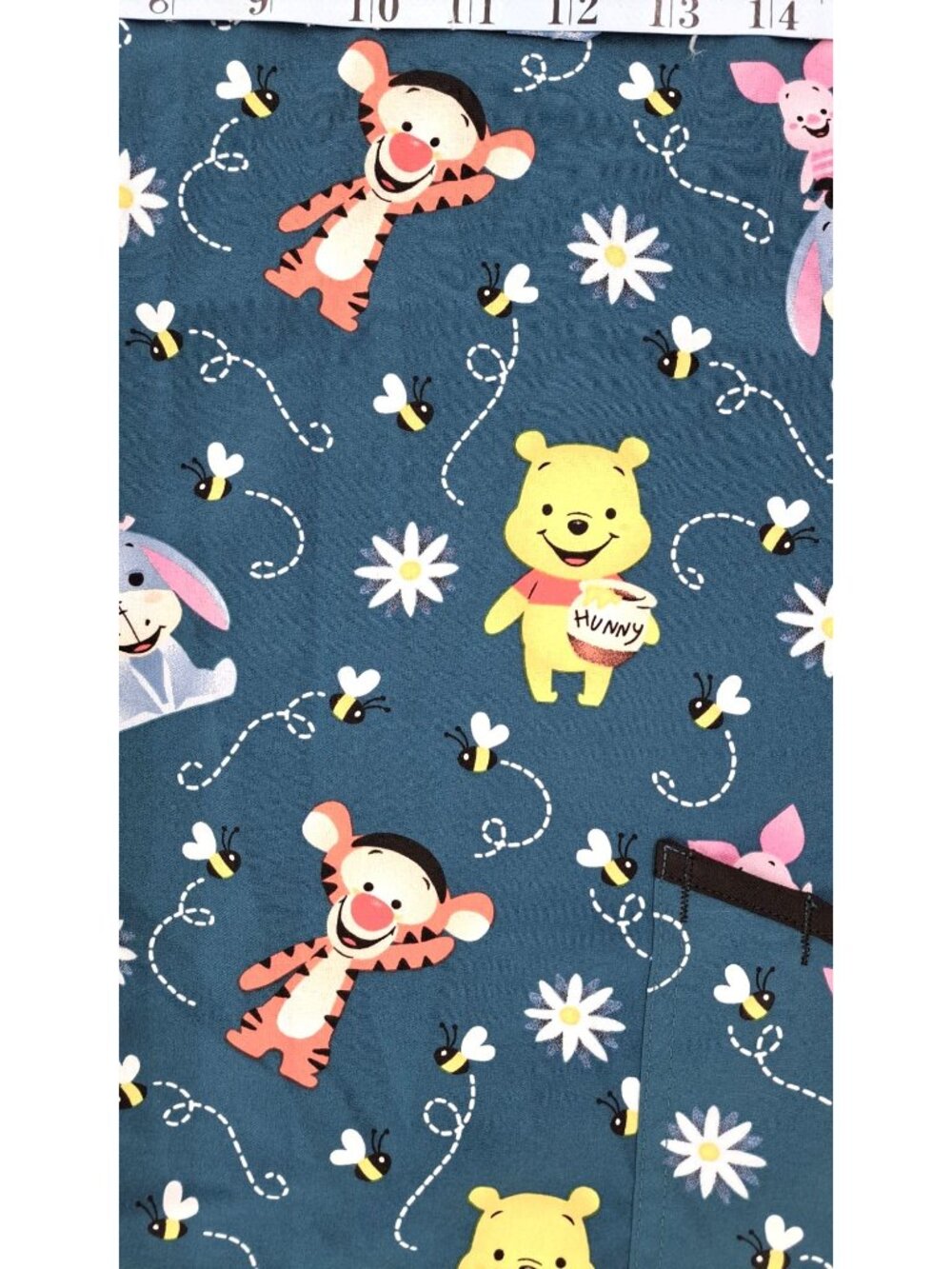 Disney Winnie The Pooh Scrub Top Tigger Eeyore V-Neck Short Sleeve Women Medium - Picture 3 of 10